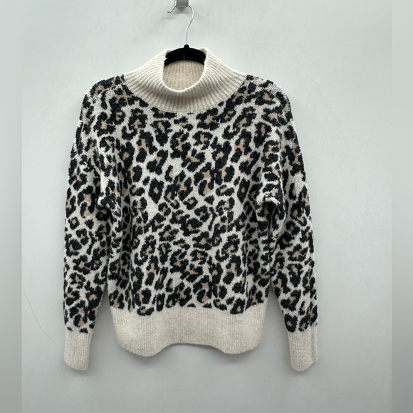 Loft animal print cowl neck super soft woman’s Cottagecore sweater. SMALL - Picture 2 of 11